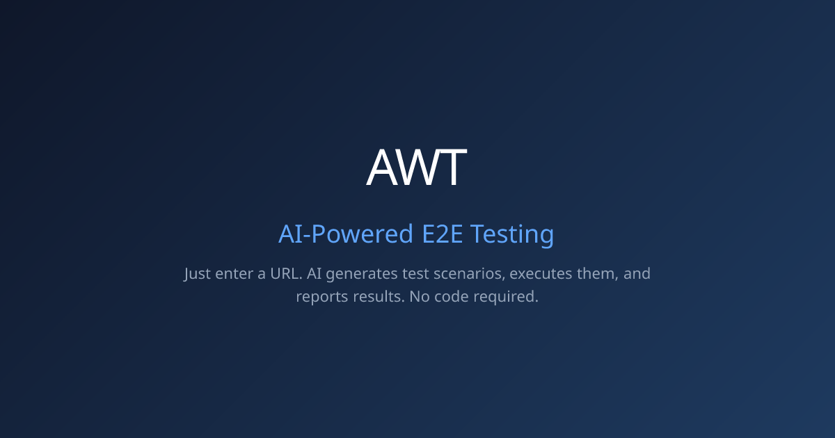 AWT — AI-Powered E2E Testing That Heals Itself